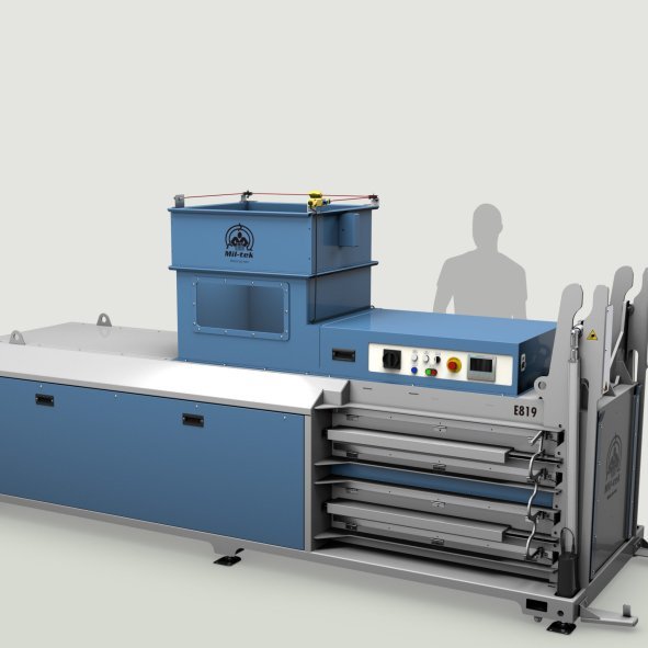 e819 Prensa horizontal para plástico y cartón