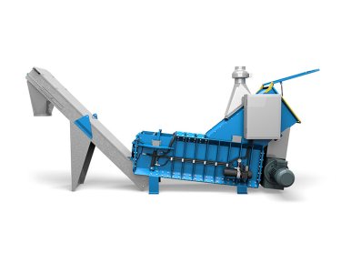 gran compactador de aislamiento sobre fondo blanco