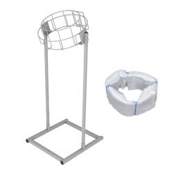 soporte de suelo circular con bolsa de residuos correspondiente, juego individual