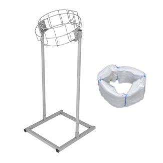 soporte de suelo circular con bolsa de residuos correspondiente, juego individual