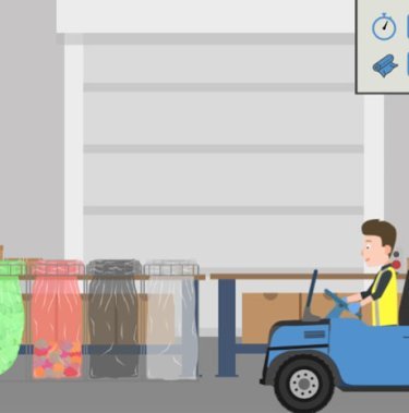 animación de vaciado de residuos Infinity